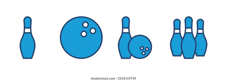 Bowling icon vector. bowling ball and pin icon. bowling pins