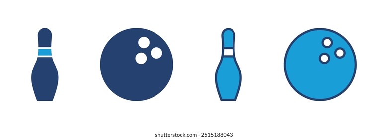 Bowling icon vector. bowling ball and pin icon. bowling pins