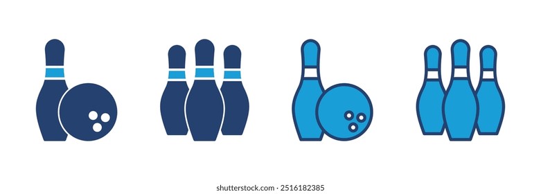 Bowling icon vector. bowling ball and pin icon. bowling pins