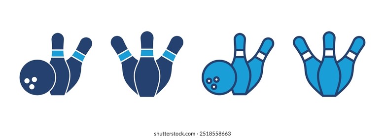 Bowling icon vector. bowling ball and pin icon. bowling pins