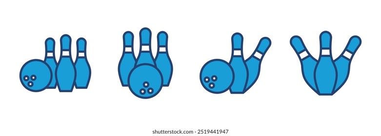 Bowling icon vector. bowling ball and pin icon. bowling pins