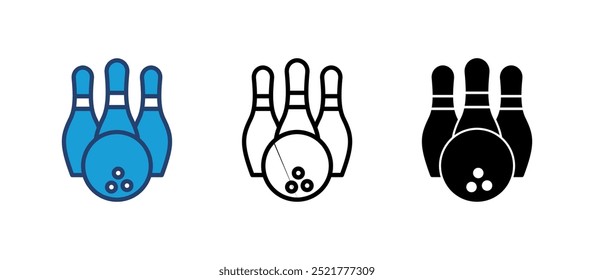 Bowling icon vector. bowling ball and pin icon. bowling pins