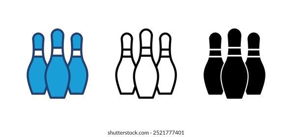 Bowling icon vector. bowling ball and pin icon. bowling pins