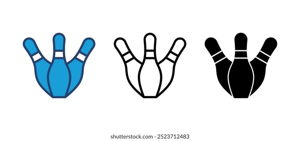 Bowling icon vector. bowling ball and pin icon. bowling pins