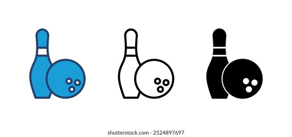 Bowling icon vector. bowling ball and pin icon. bowling pins