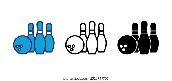 Bowling icon vector. bowling ball and pin icon. bowling pins