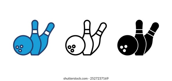 Bowling icon vector. bowling ball and pin icon. bowling pins