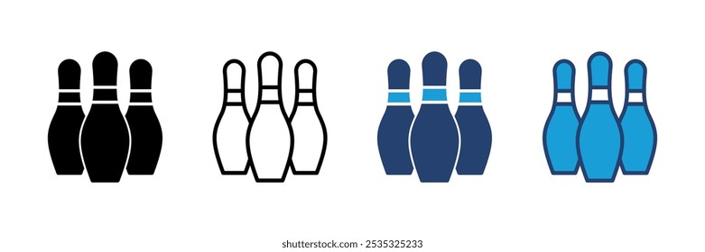 Bowling icon vector. bowling ball and pin icon. bowling pins