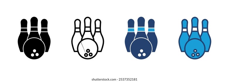 Bowling icon vector. bowling ball and pin icon. bowling pins