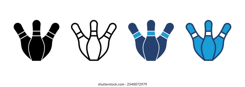 Bowling icon vector. bowling ball and pin icon. bowling pins