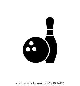 Bowling icon vector. bowling ball and pin sign and symbol.