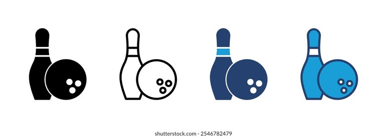 Bowling icon vector. bowling ball and pin icon. bowling pins