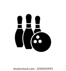 Bowling icon vector. bowling ball and pin sign and symbol.