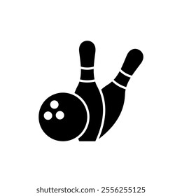 Bowling icon vector. bowling ball and pin sign and symbol.