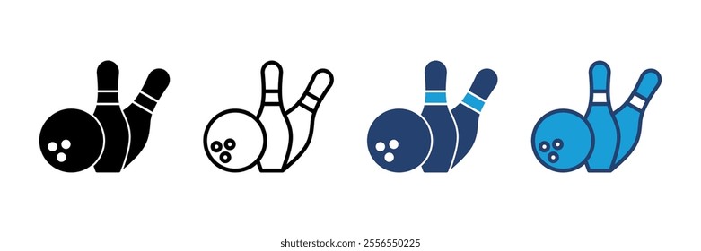 Bowling icon vector. bowling ball and pin icon. bowling pins