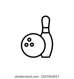 Bowling icon vector. bowling ball and pin sign and symbol.