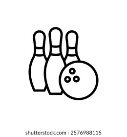 Bowling icon vector. bowling ball and pin sign and symbol.