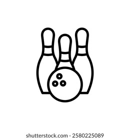 Bowling icon vector. bowling ball and pin sign and symbol.