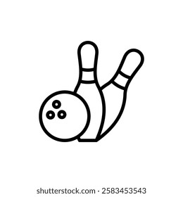 Bowling icon vector. bowling ball and pin sign and symbol.