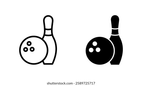 Bowling icon vector. bowling ball and pin sign and symbol.