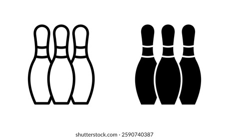 Bowling icon vector. bowling ball and pin sign and symbol.