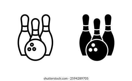 Bowling icon vector. bowling ball and pin sign and symbol.