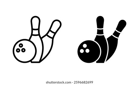 Bowling icon vector. bowling ball and pin sign and symbol.