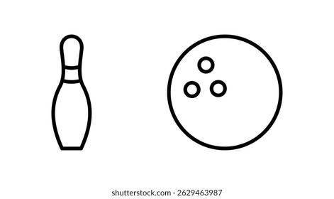 Bowling icon vector. bowling ball and pin sign and symbol.
