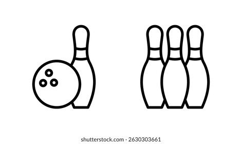 Bowling icon vector. bowling ball and pin sign and symbol.