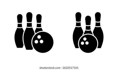 Bowling icon vector. bowling ball and pin sign and symbol.