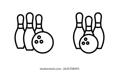 Bowling icon vector. bowling ball and pin sign and symbol.