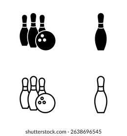 Bowling icon vector. bowling ball and pin sign and symbol.