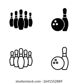 Bowling icon vector. bowling ball and pin sign and symbol.