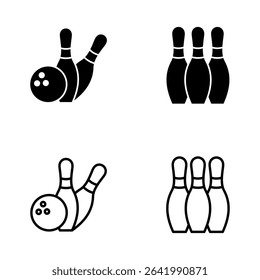 Bowling icon vector. bowling ball and pin sign and symbol.