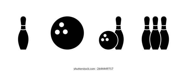 Bowling icon vector. bowling ball and pin sign and symbol.