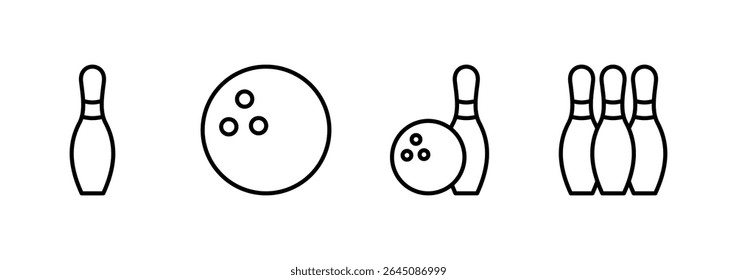 Bowling icon vector. bowling ball and pin sign and symbol.