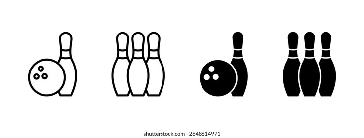 Bowling icon vector. bowling ball and pin sign and symbol.