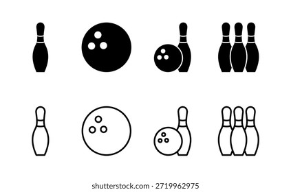 Bowling icon vector. bowling ball and pin sign and symbol.
