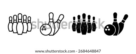 Bowling icon vector. bowling ball and pin sign and symbol.