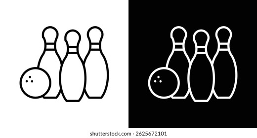 ícone de boliche coleção de vetor. ilustração de sinal de vetor