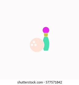 Bowling  icon Vector design. Colored illustration.
