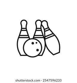 Bowling icon Vector flat thin line illustration