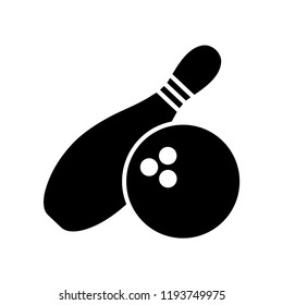 Bowling Icon Vector. Glyph Style. EPS 10.