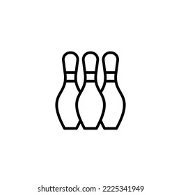 Bowling Symbol, Vektorgrafik. Bowlingkugel und Pin-Zeichen und Symbol.