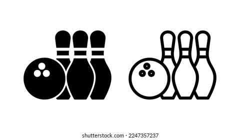Bowling icon vector illustration. bowling ball and pin sign and symbol.