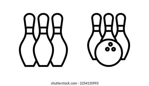 Bowling icon vector illustration. bowling ball and pin sign and symbol.