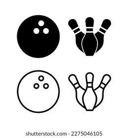 Bowling icon vector illustration. bowling ball and pin sign and symbol.