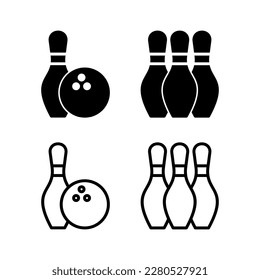 Bowling icon vector illustration. bowling ball and pin sign and symbol.