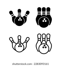 Bowling icon vector illustration. bowling ball and pin sign and symbol.