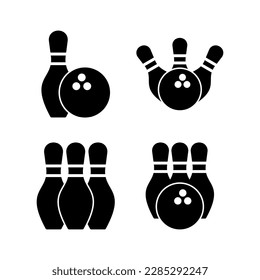 Bowling icon vector illustration. bowling ball and pin sign and symbol.